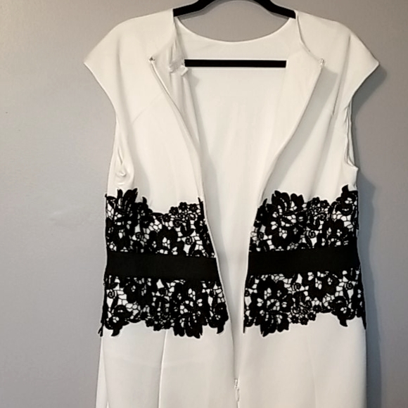 <NEW YORK & COMPANY> White Lined Sheath Dress - Picture 7 of 16